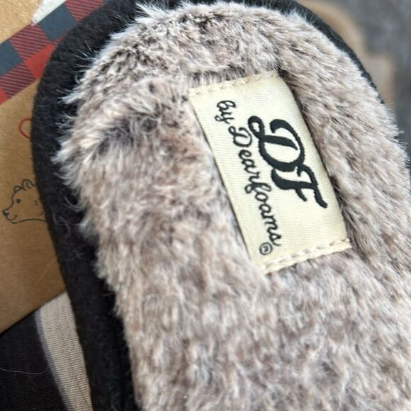 Dearfoams Women's Mama Bear Buffalo Check Clog Slippers NWT - Picture 8 of 12